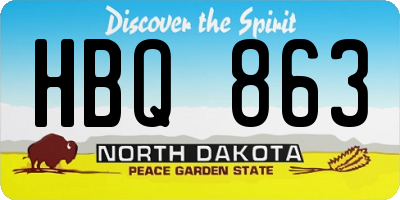 ND license plate HBQ863