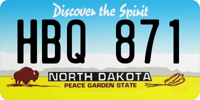 ND license plate HBQ871