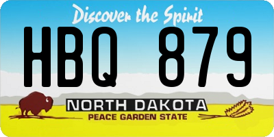 ND license plate HBQ879