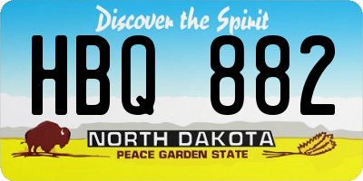 ND license plate HBQ882