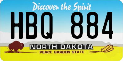 ND license plate HBQ884