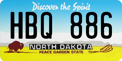 ND license plate HBQ886