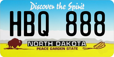 ND license plate HBQ888