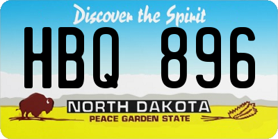 ND license plate HBQ896