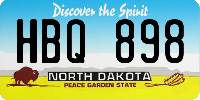 ND license plate HBQ898
