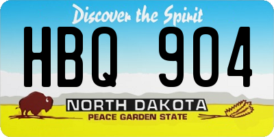 ND license plate HBQ904