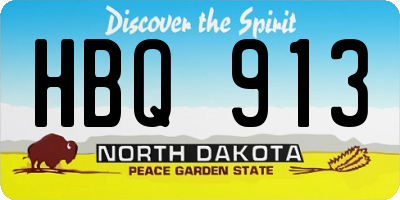 ND license plate HBQ913