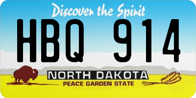 ND license plate HBQ914