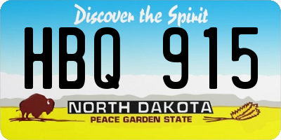ND license plate HBQ915