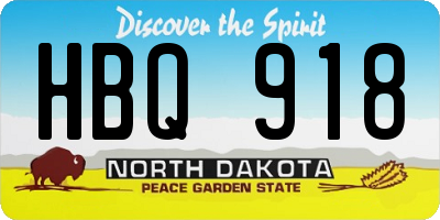 ND license plate HBQ918