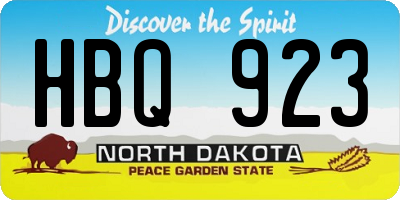 ND license plate HBQ923