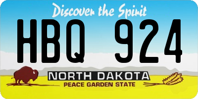 ND license plate HBQ924