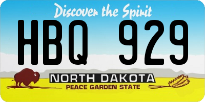 ND license plate HBQ929