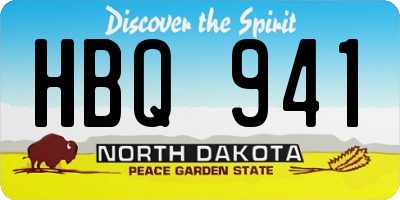 ND license plate HBQ941