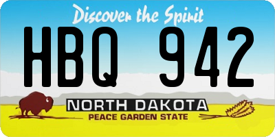 ND license plate HBQ942