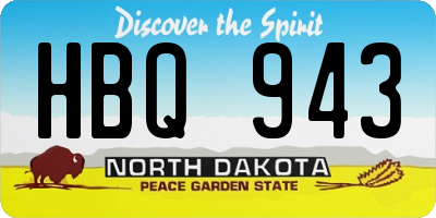 ND license plate HBQ943