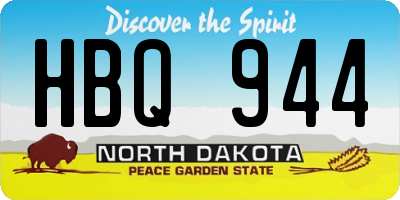 ND license plate HBQ944