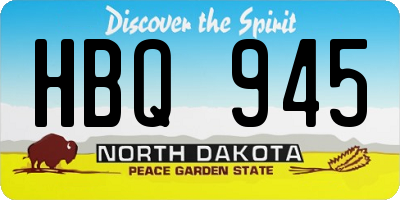 ND license plate HBQ945