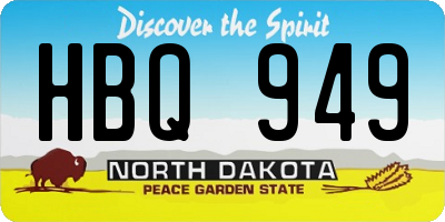 ND license plate HBQ949