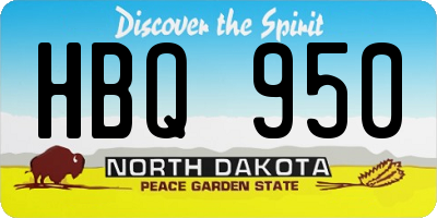 ND license plate HBQ950