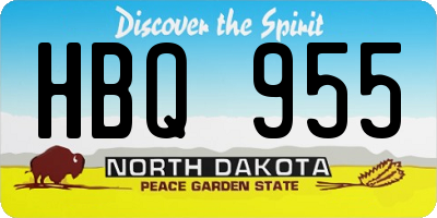 ND license plate HBQ955