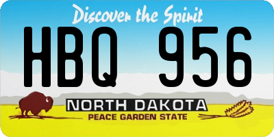 ND license plate HBQ956