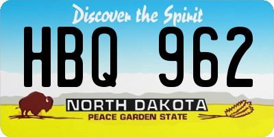 ND license plate HBQ962