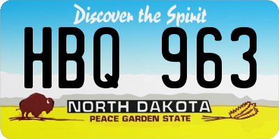 ND license plate HBQ963