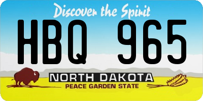 ND license plate HBQ965