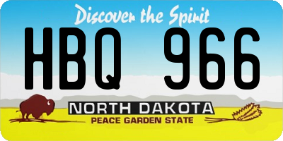 ND license plate HBQ966