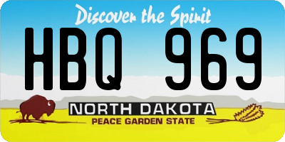 ND license plate HBQ969