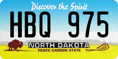 ND license plate HBQ975