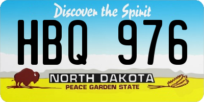 ND license plate HBQ976