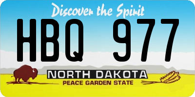 ND license plate HBQ977