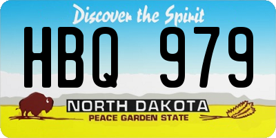 ND license plate HBQ979