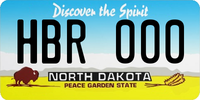 ND license plate HBR000