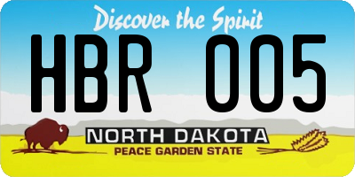 ND license plate HBR005