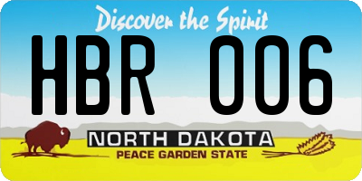 ND license plate HBR006