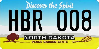 ND license plate HBR008