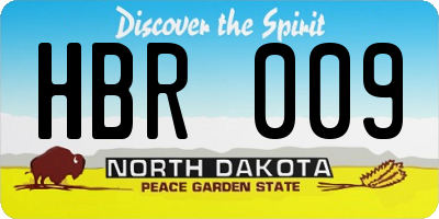 ND license plate HBR009