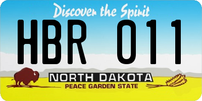 ND license plate HBR011