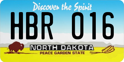 ND license plate HBR016