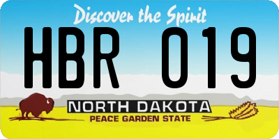 ND license plate HBR019