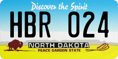 ND license plate HBR024