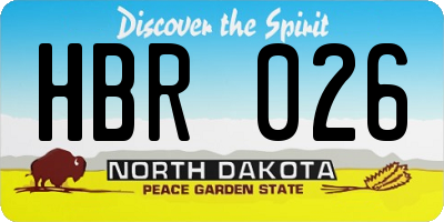 ND license plate HBR026