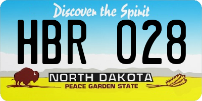 ND license plate HBR028