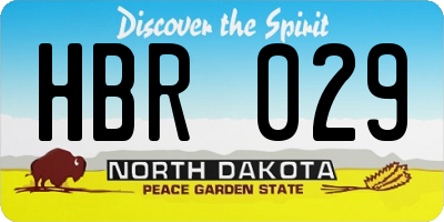 ND license plate HBR029