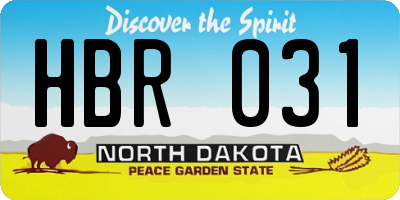 ND license plate HBR031