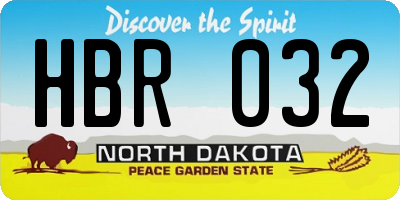 ND license plate HBR032