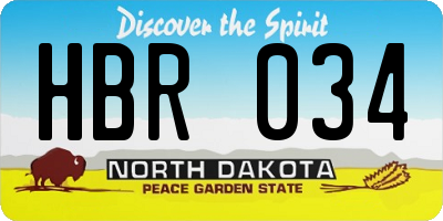 ND license plate HBR034